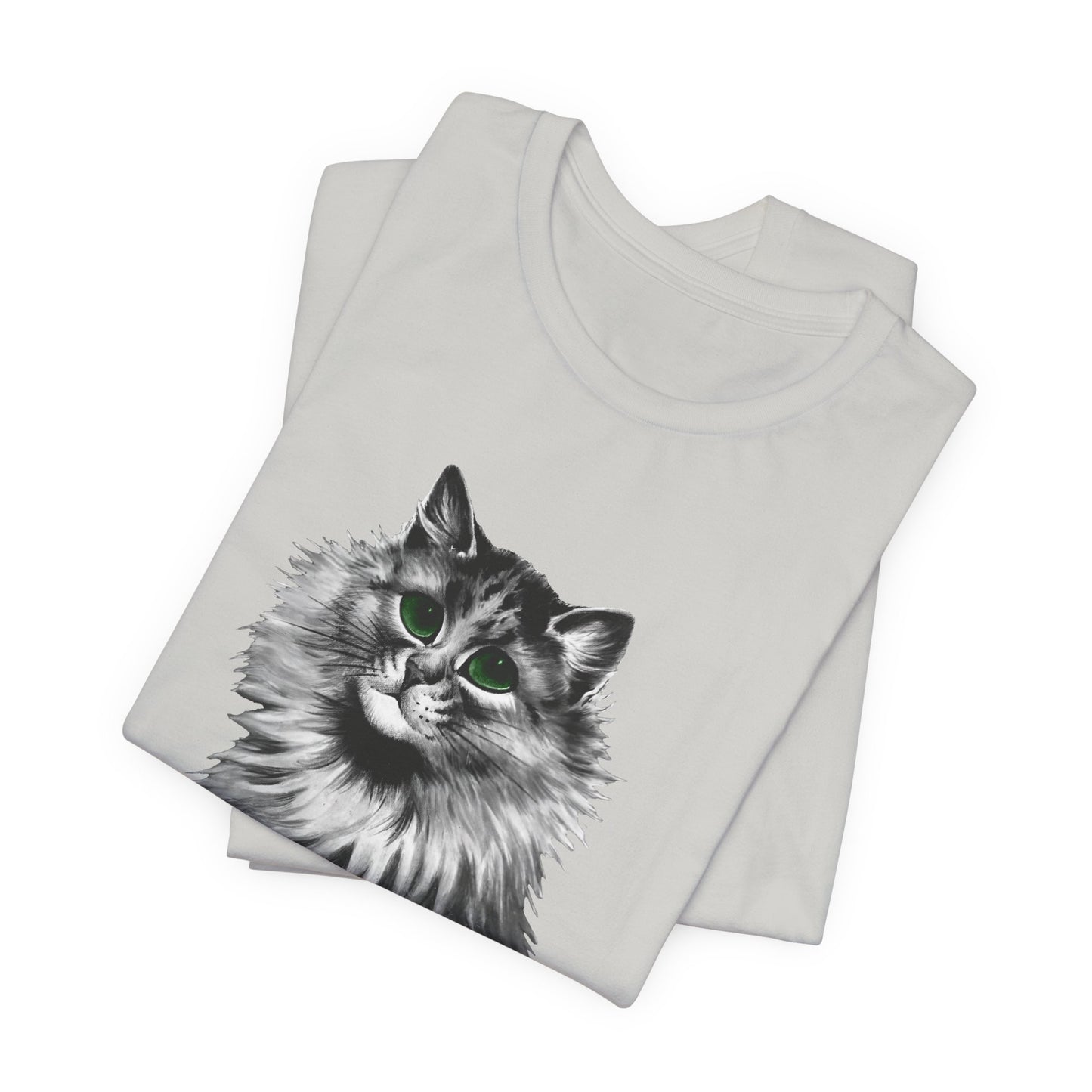 louis wain anthropomorphised cat painting green eyes tshirt