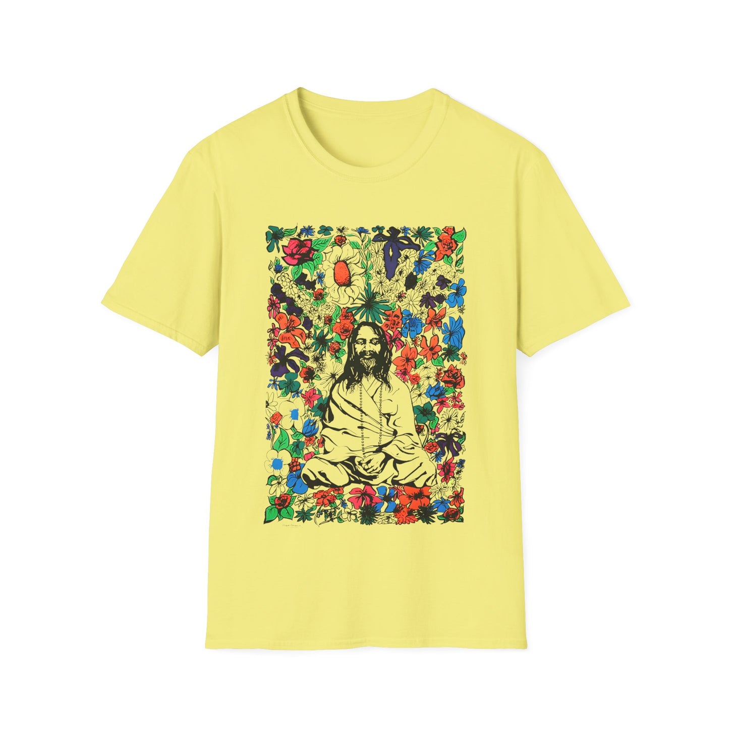 1968 original vintage protest hippy poster maharishi love flowers tshirt