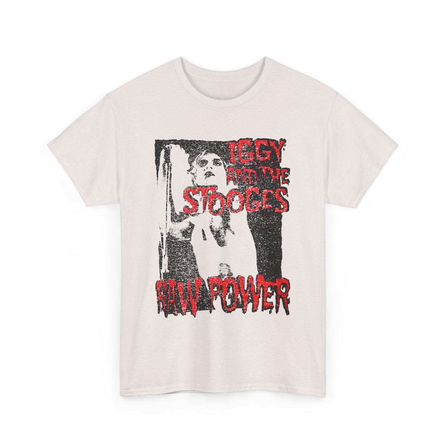 vintage iggy and the stooges raw power faded graphic reproduction tshirt