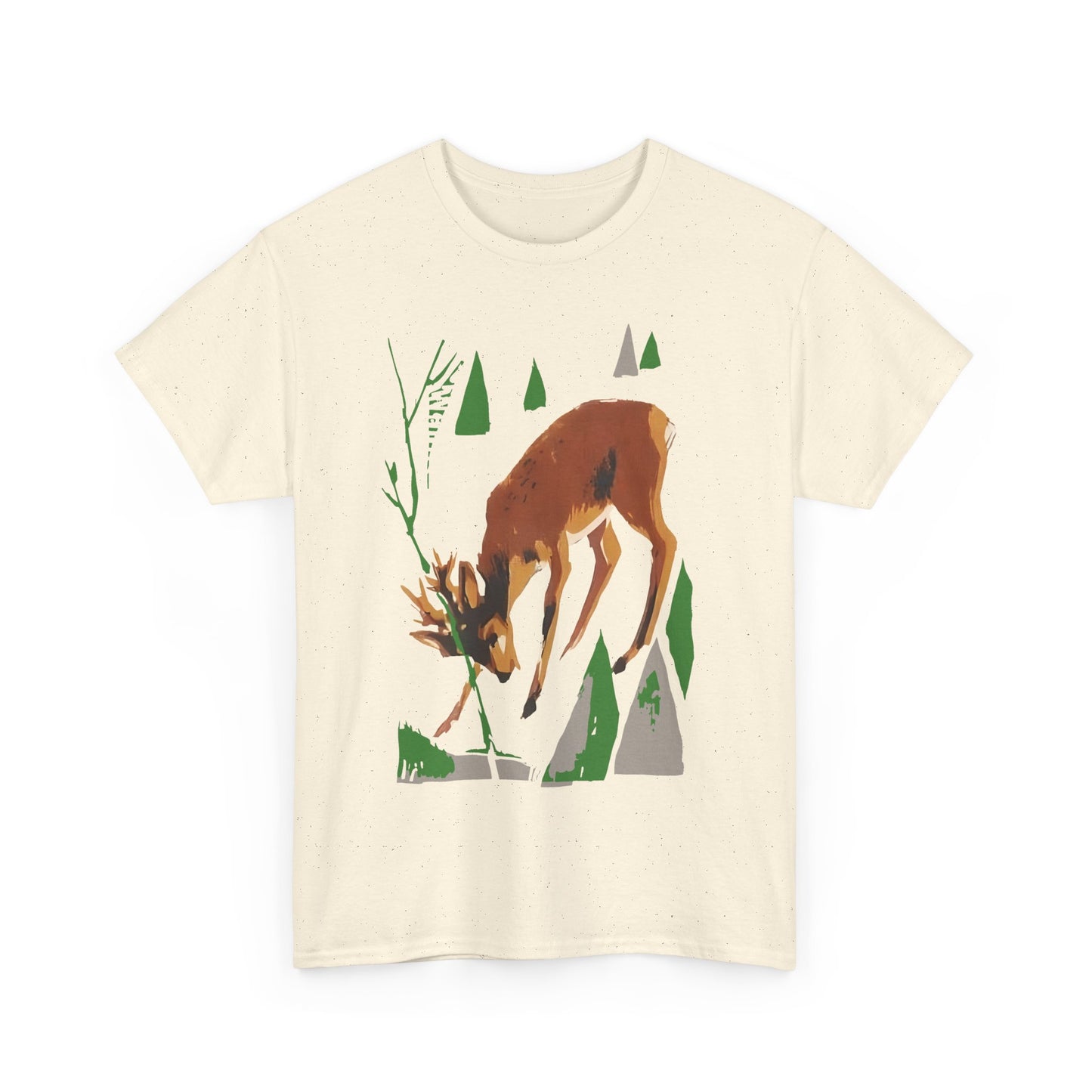 1961 slovakian living beauty vintage deer art reproduction tshirt