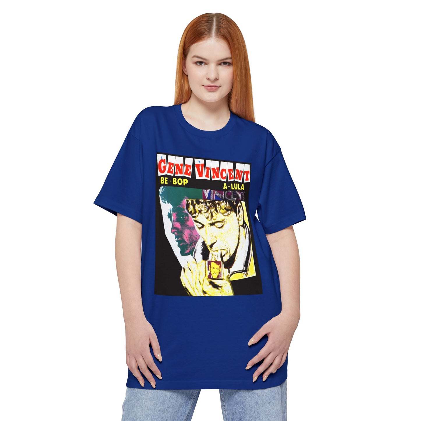 oversized gene vincent be bop a lula reproduction unisex tall beefy tshirt