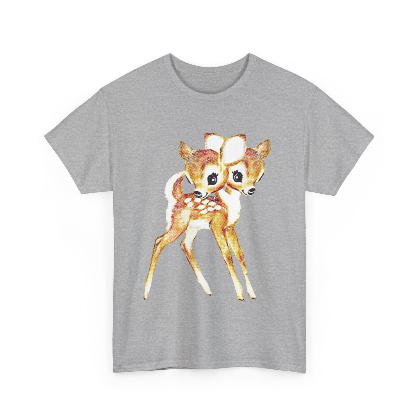 vintage cute baby deer double headed tshirt
