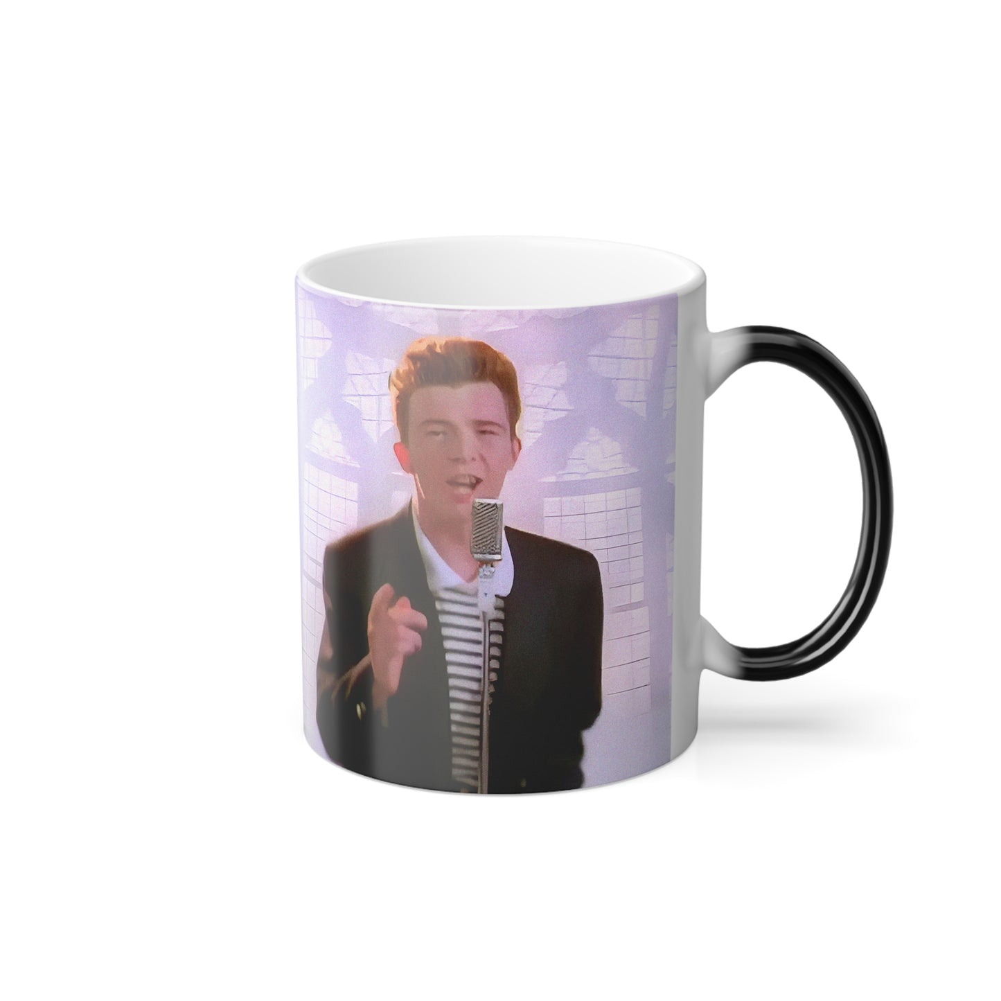 rick astley never gonna give you up rickrolling color morphing mug 2 whatmart
