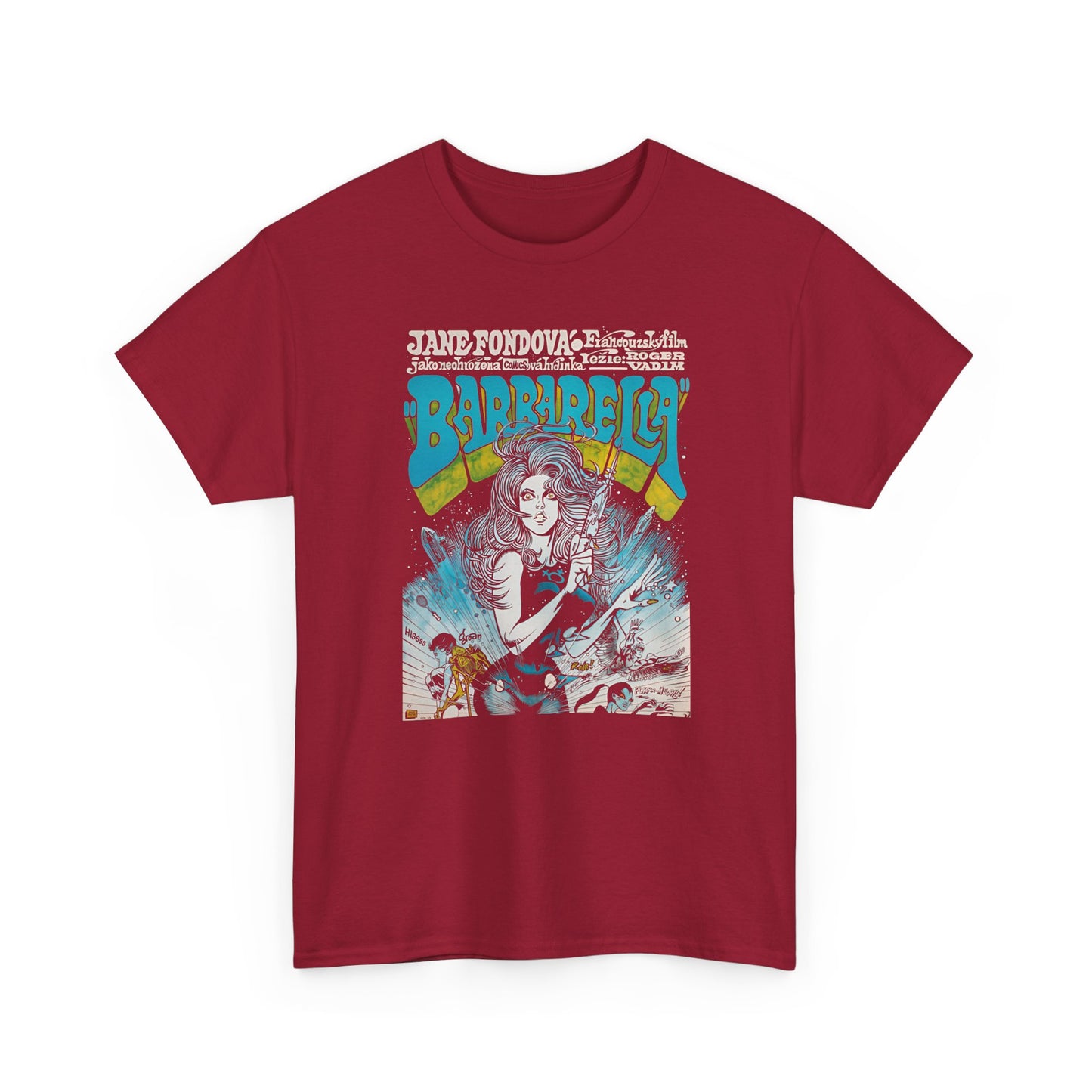 1971 czech movie poster for barbarella reproduction tshirt