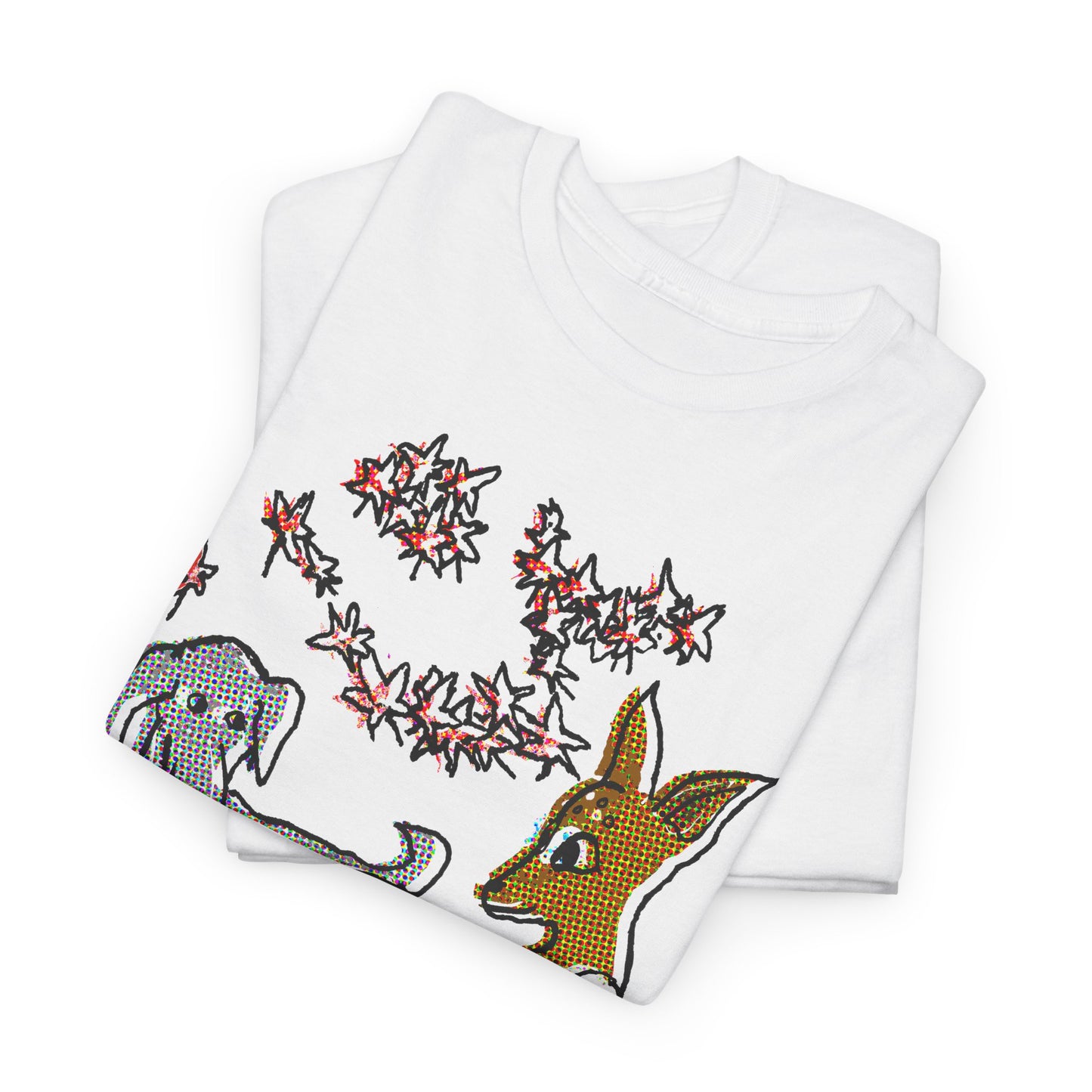 original drawing deer and dog love tshirt