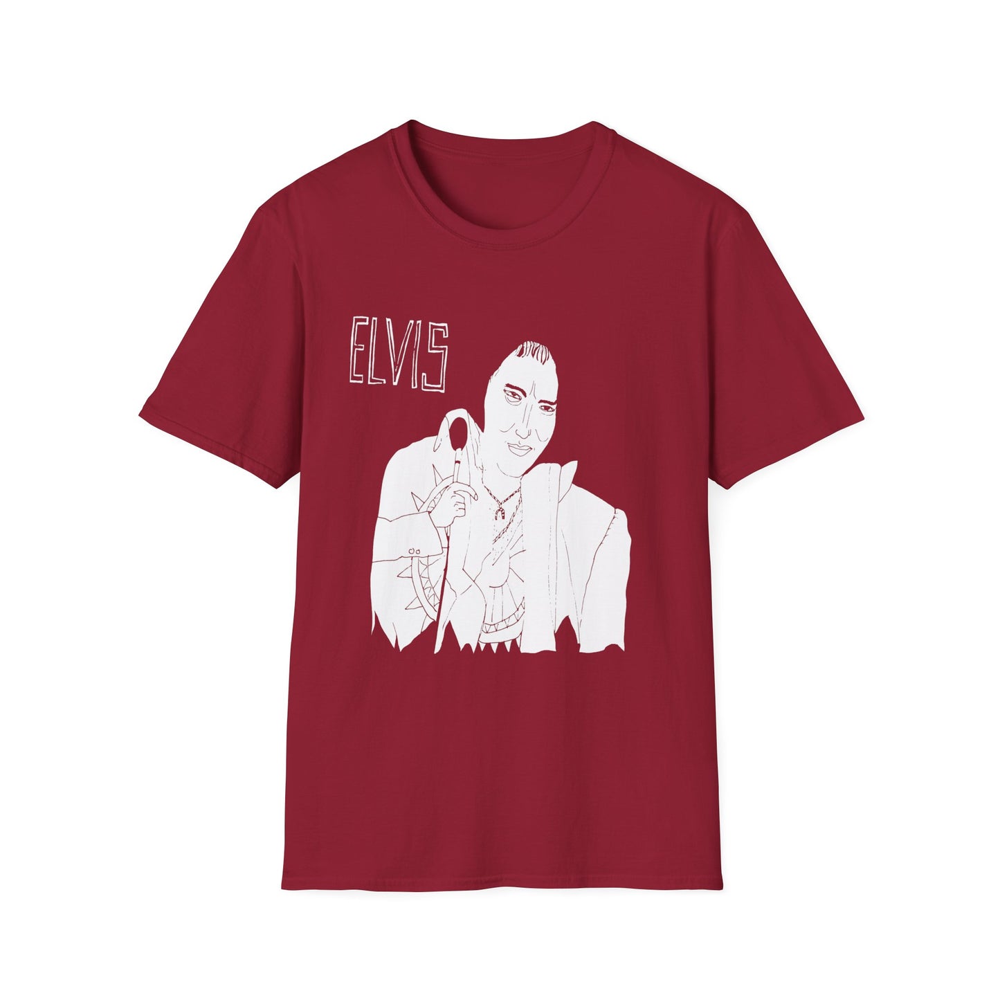 original drawing of elvis during his jumpsuit years tshirt