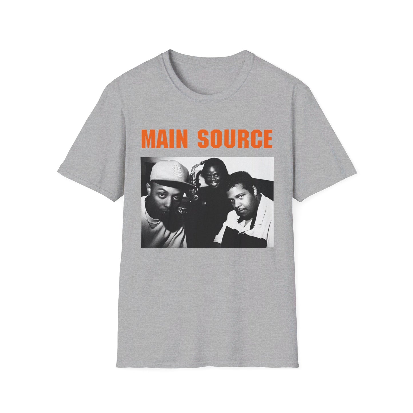 main source 90's hip hop legends photo on the couch tshirt