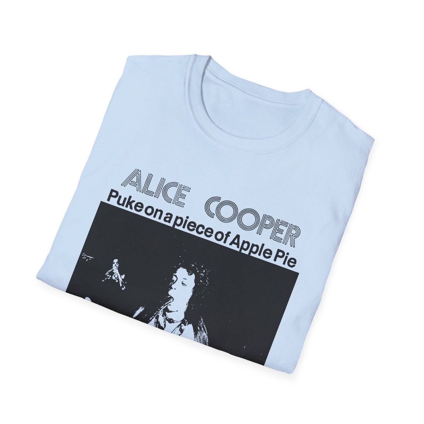 alice cooper puke on a piece of apple pie bootleg from detroit show 1971 tshirt