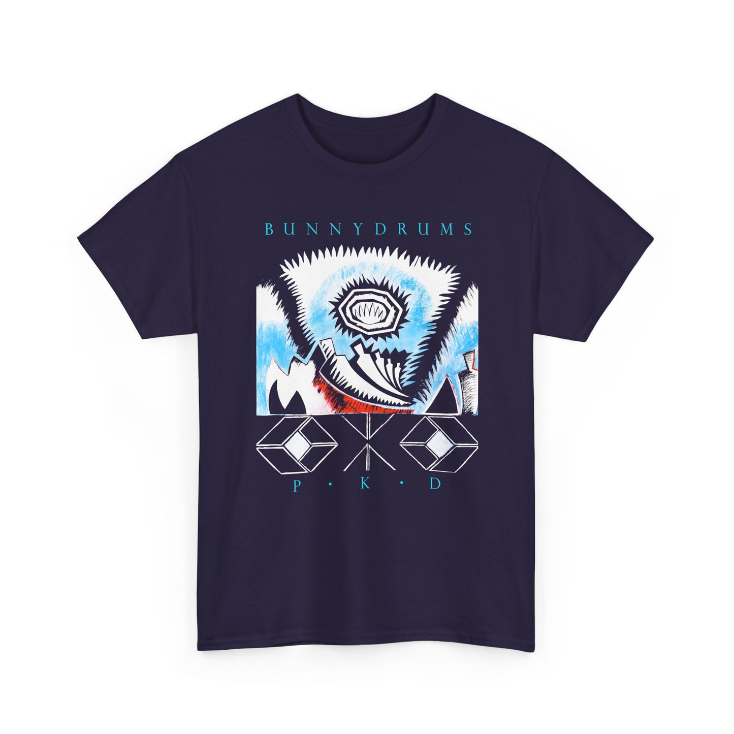 1983 post punk band bunnydrums pkd album cover edit tshirt