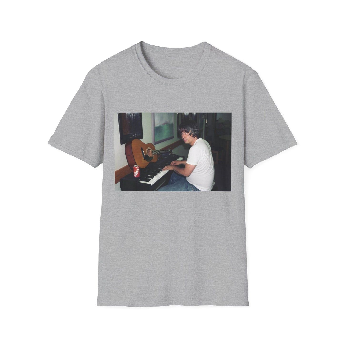 daniel johnston playing piano tshirt