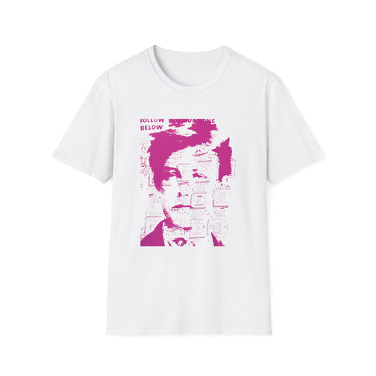 ray johnson arthur rimbaud art in pink tshirt