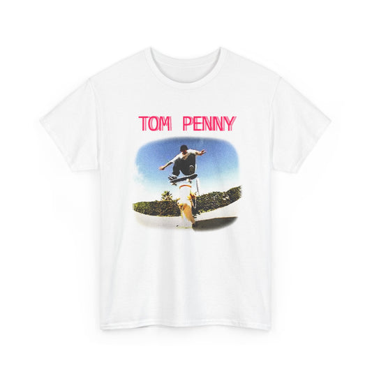 tom penny lofi vhs style graphic skateboarding fan art with pixelated letters tshirt