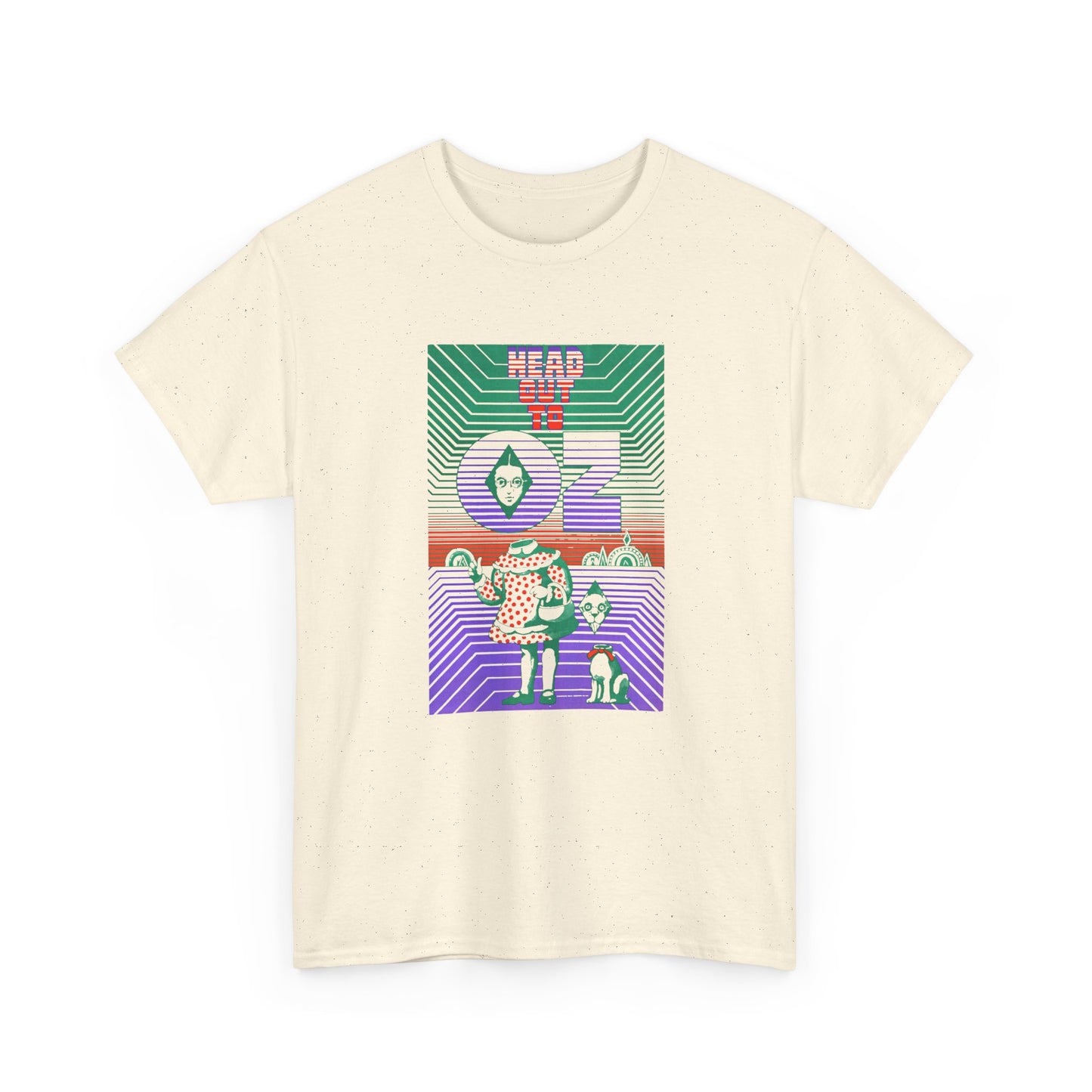 1960s head out to oz psychedelic vintage poster tshirt