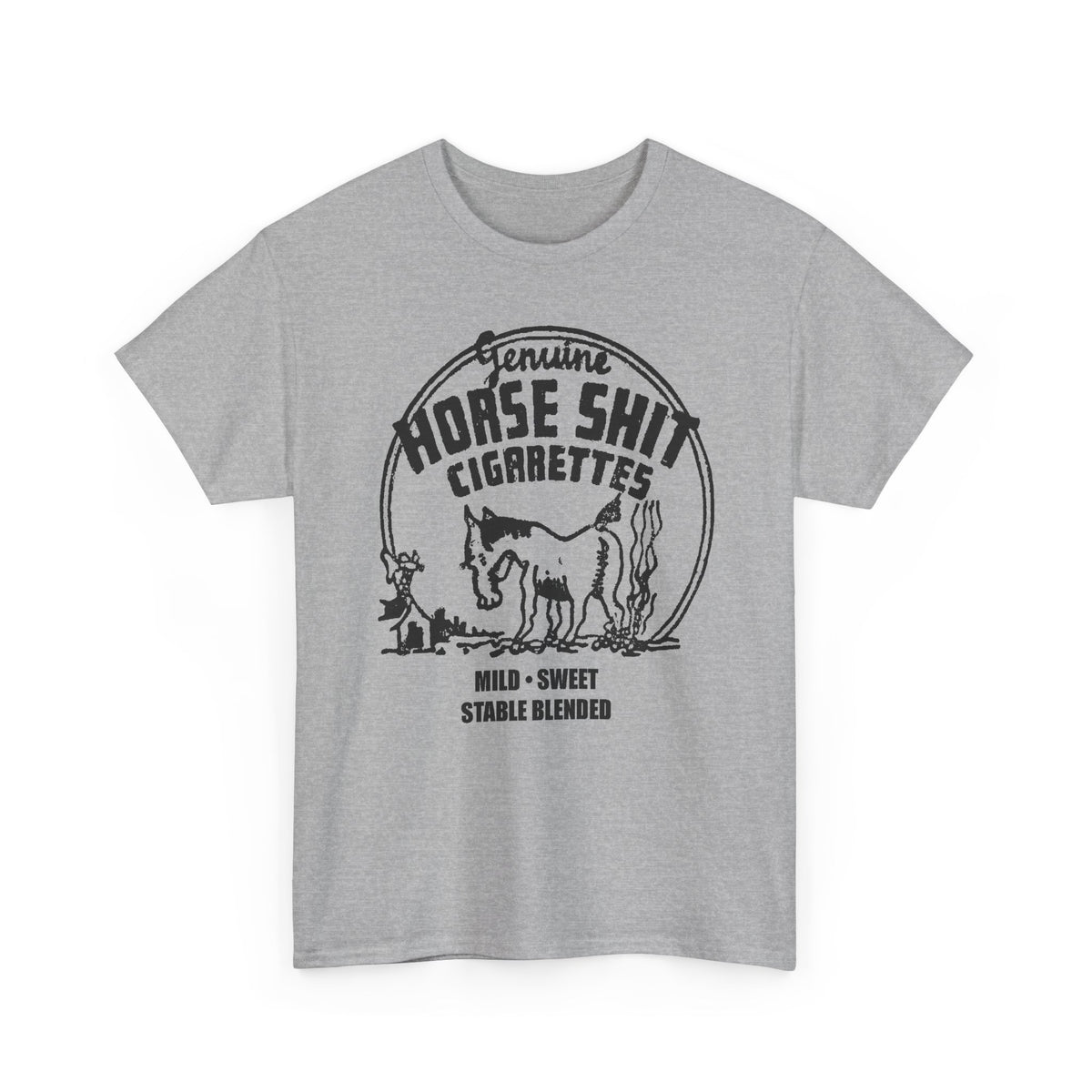vintage horse shit cigarettes graphic reproduction tshirt