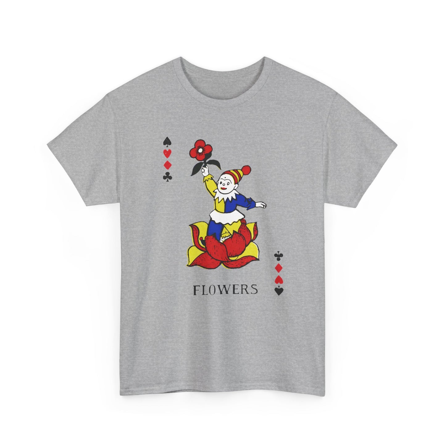 vintage children playing cards flowers reproduction tshirt