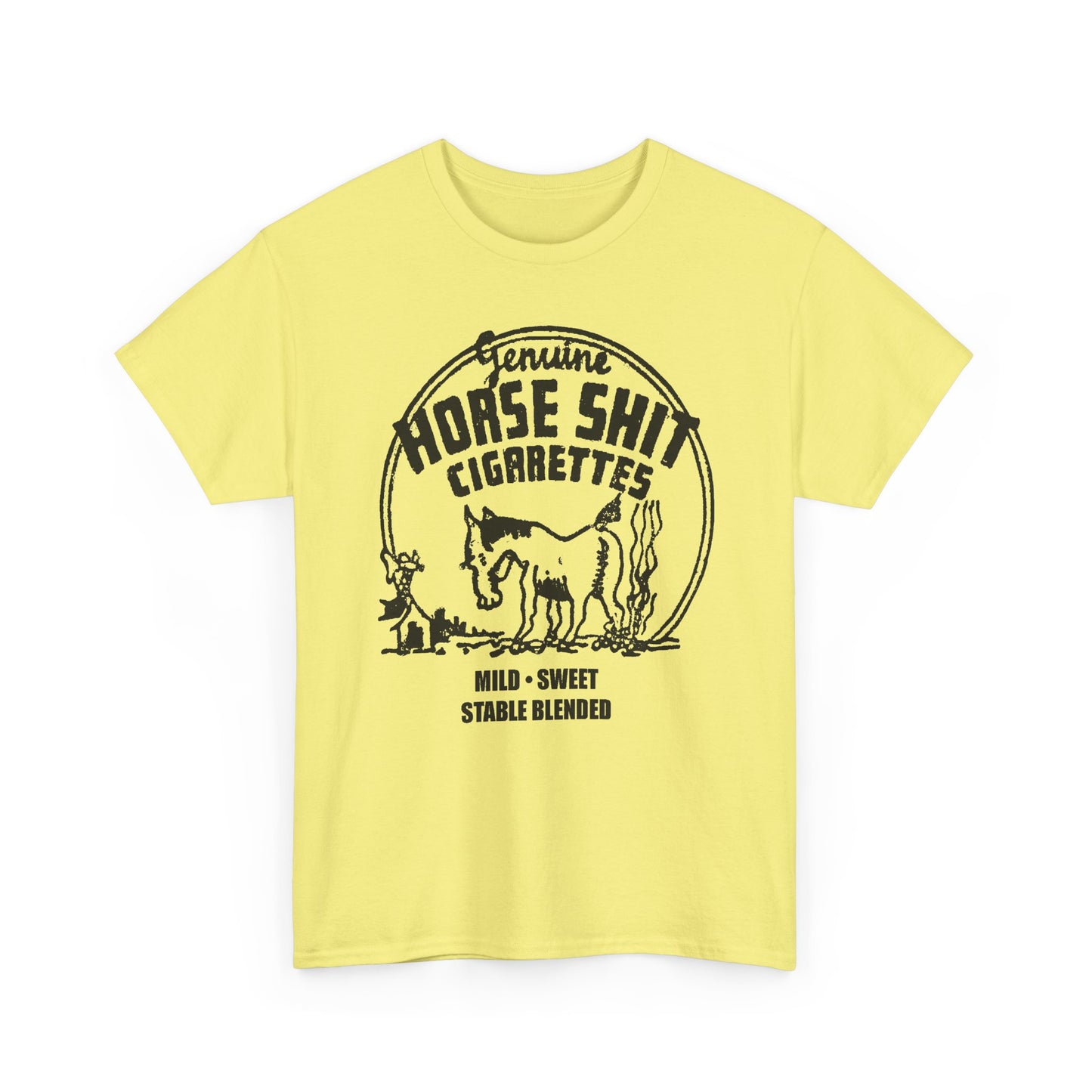 vintage horse shit cigarettes graphic reproduction tshirt