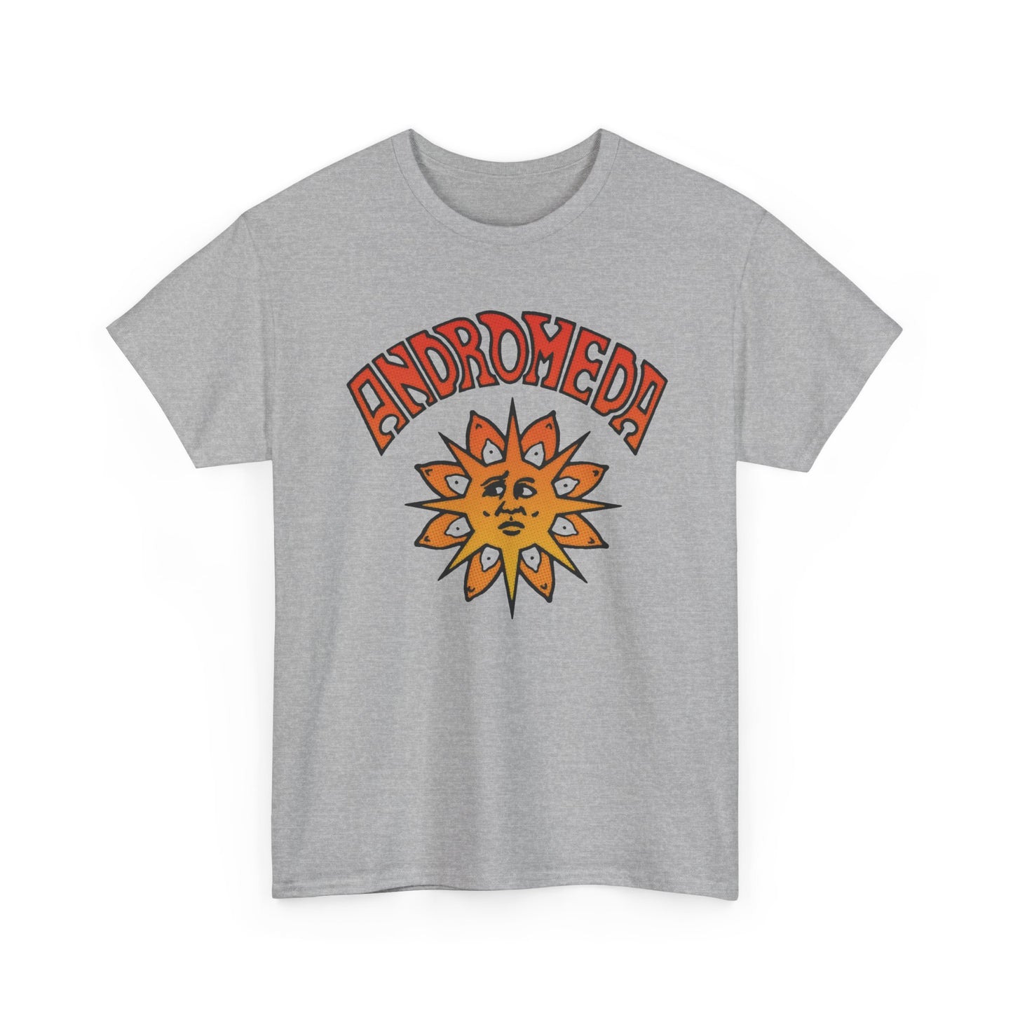 1960s english psychedelic rock band andromeda orange variant tshirt
