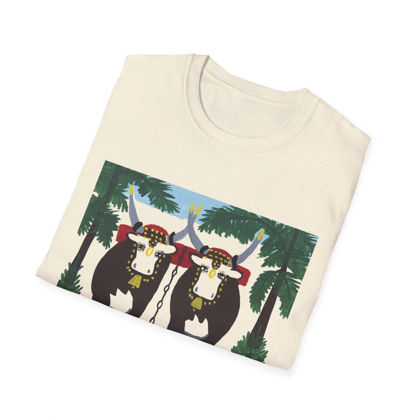 1960s maud lewis painting pair of oxen tshirt