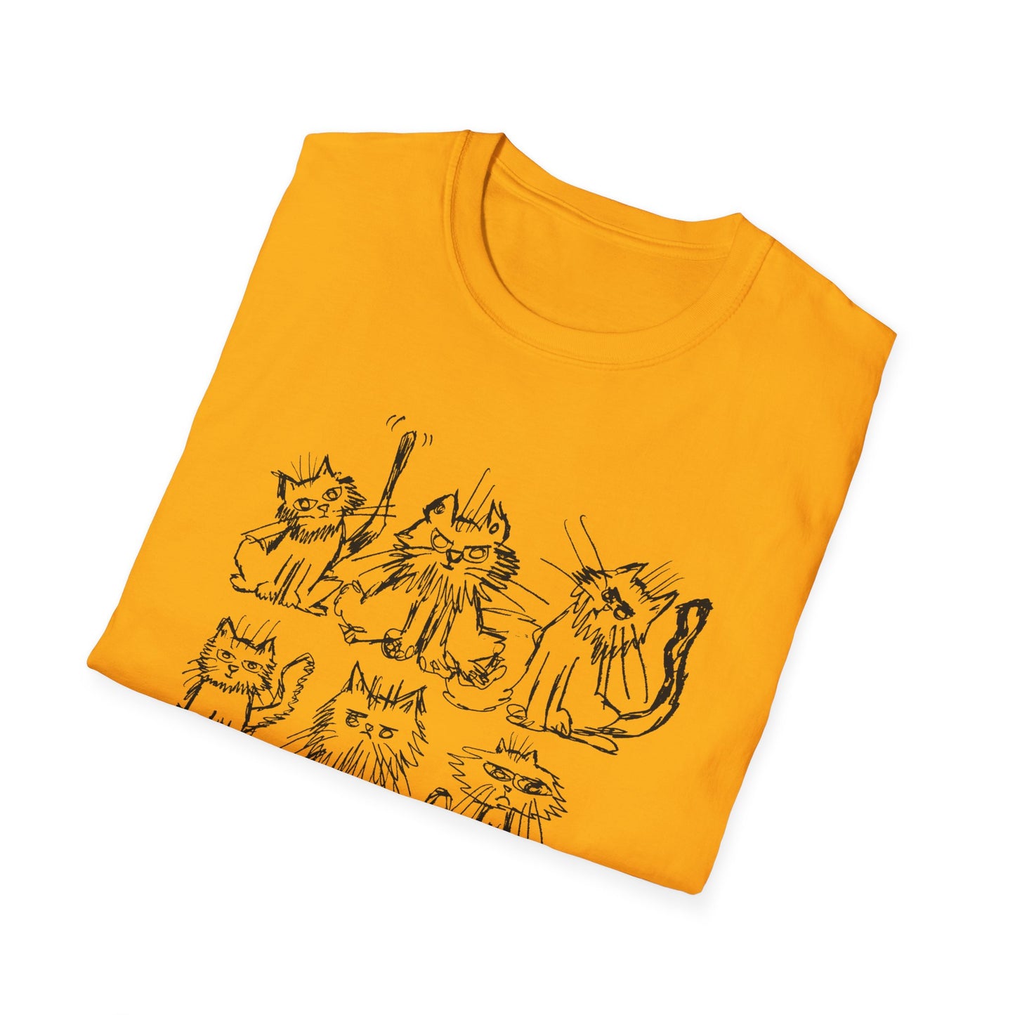 original drawing six cats tshirt