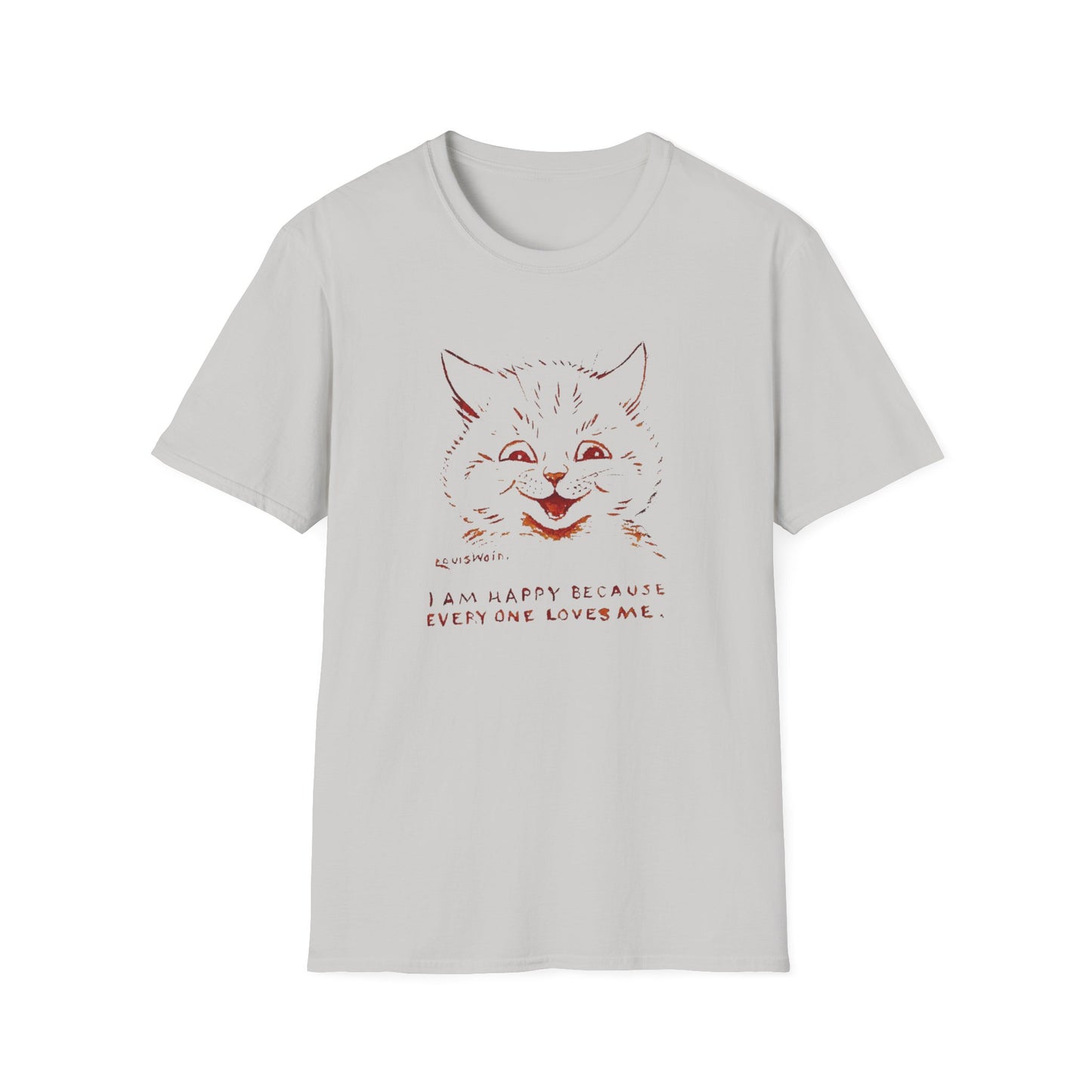 1924 louis wain cat painting i am happy because everyone loves me tshirt