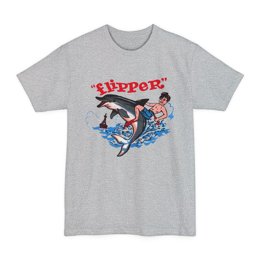 oversized 1960s miami seaquarium flipper the dolphin vintage reproduction unisex tall beefy tshirt