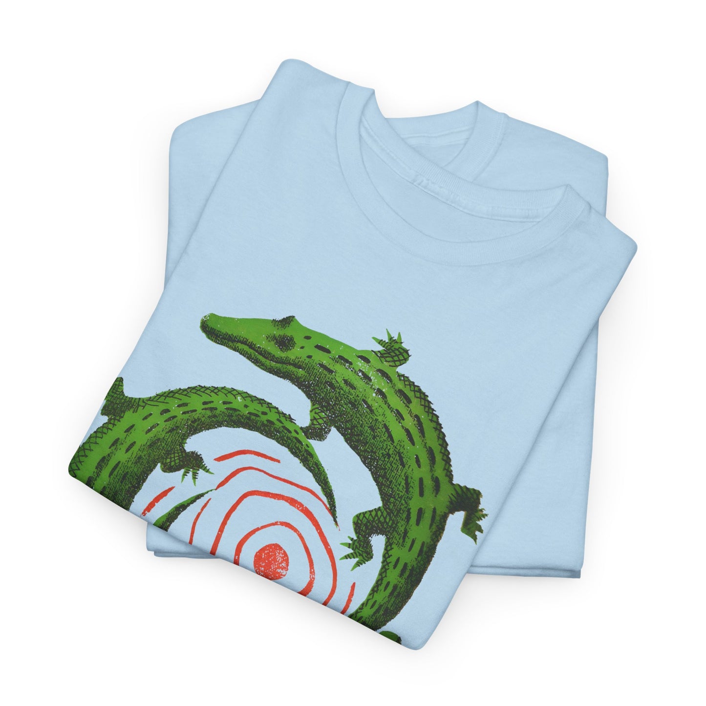 mid century manolo prieto three alligators swirl book cover tshirt