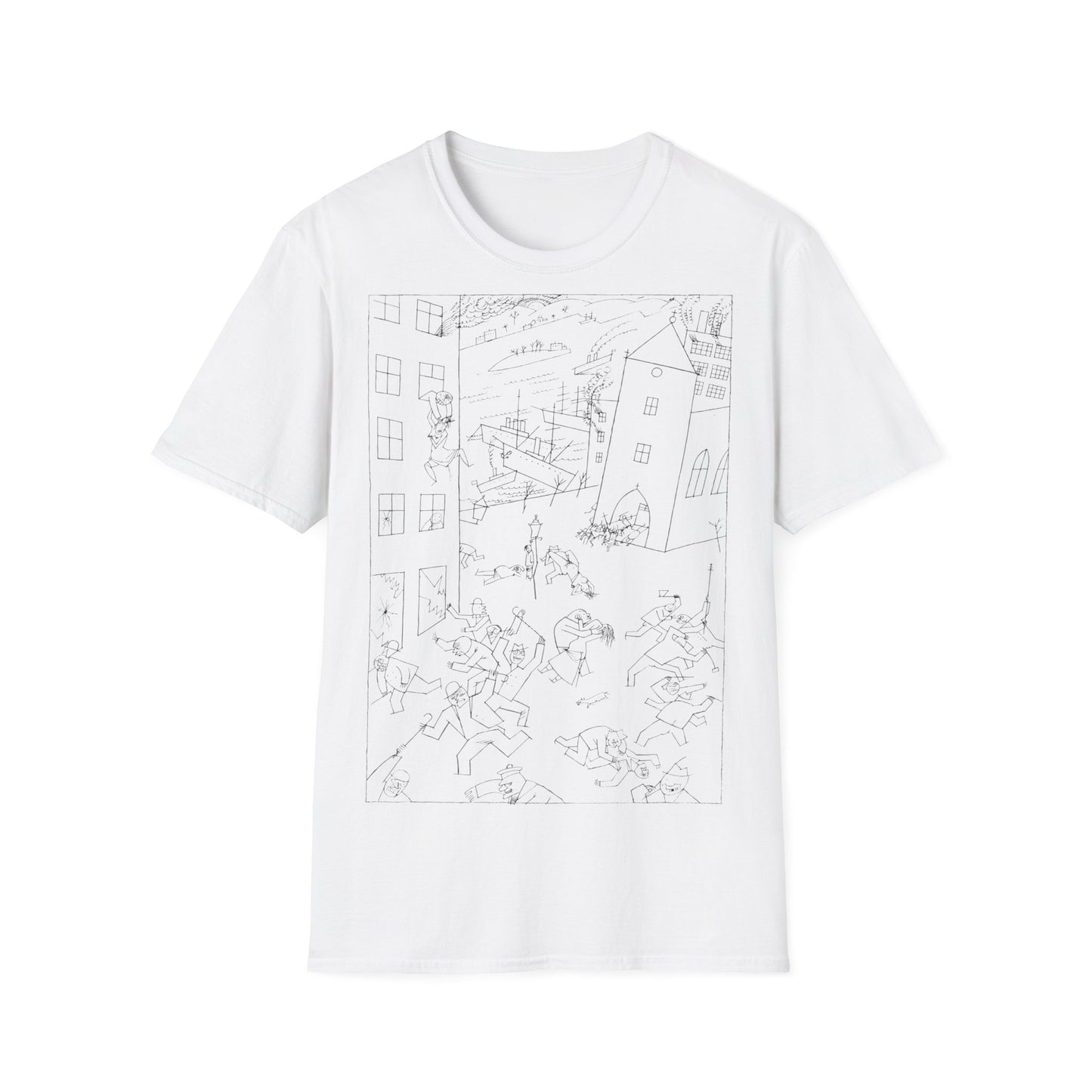 1915 drawing george grosz riot of the insane on a tshirt, ships from the UK