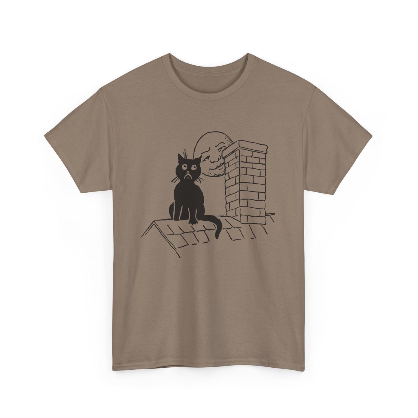 1906 postcard art can't you see i'm lonely cat on roof tshirt
