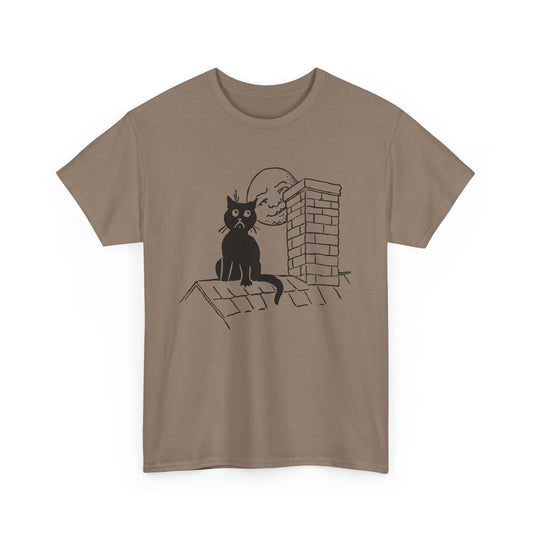 1906 postcard art can't you see i'm lonely cat on roof tshirt