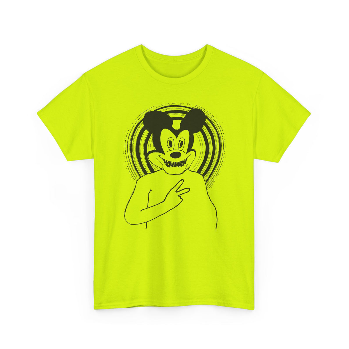 1960s british underground magazine peace sign mickey fan art edit with halo tshirt