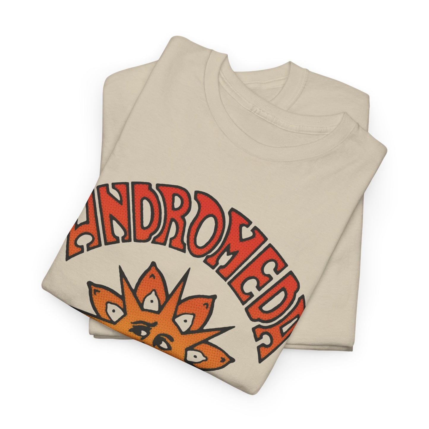 1960s english psychedelic rock band andromeda orange variant tshirt