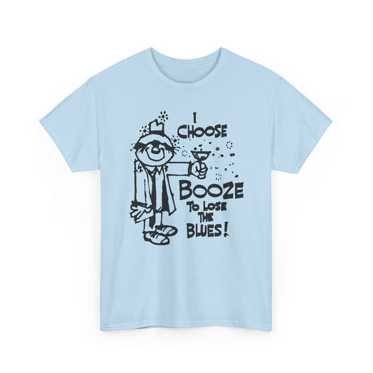 1970s i choose booze to lose the blues reproduction tshirt