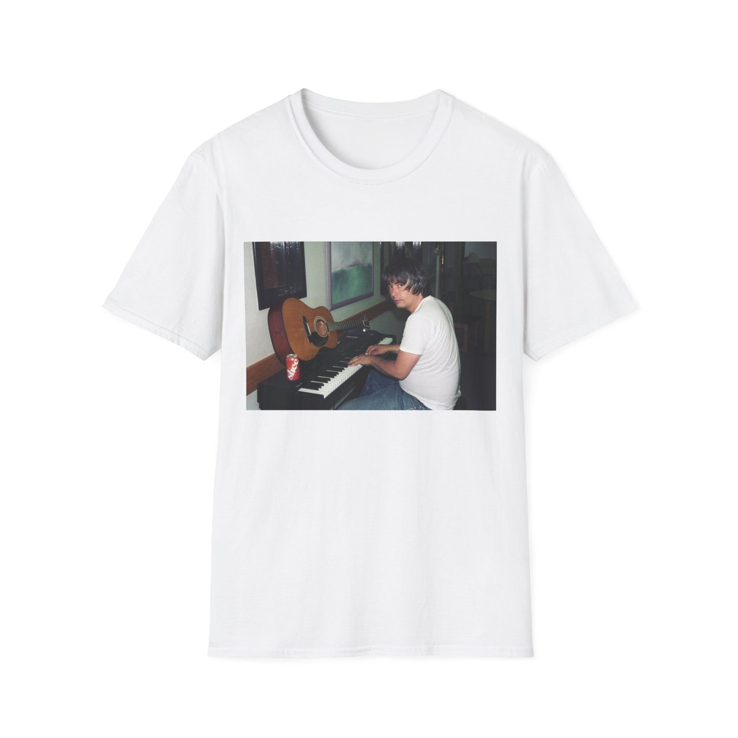 daniel johnston playing piano tshirt