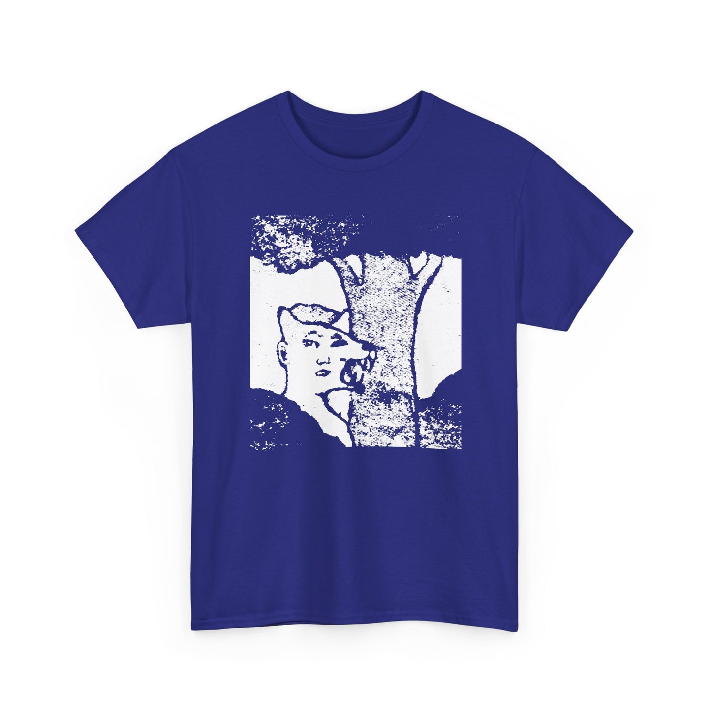 mid twentieth century the boy and the dog illusion artwork reproduction tshirt