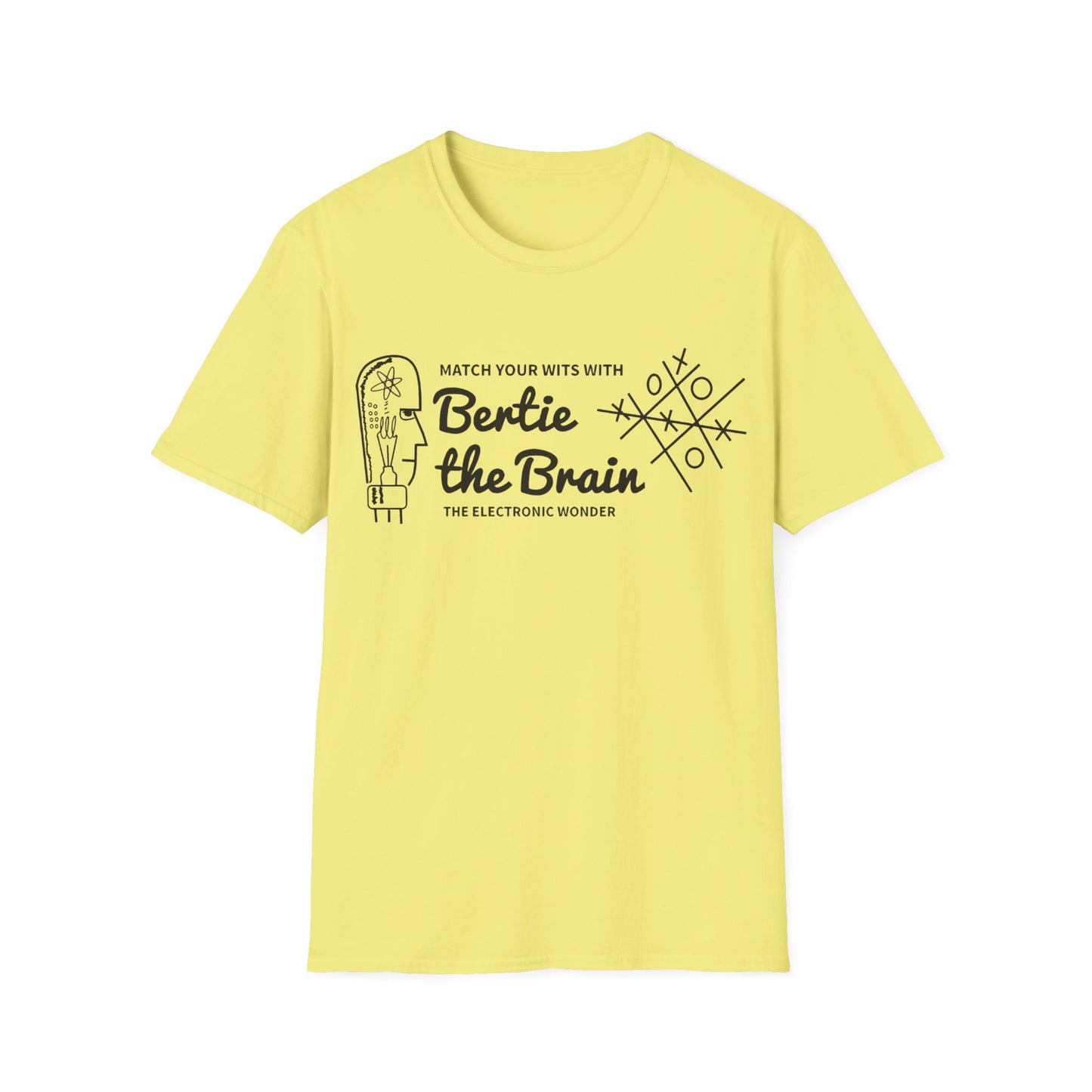 bertie the brain 1950 video game tshirt