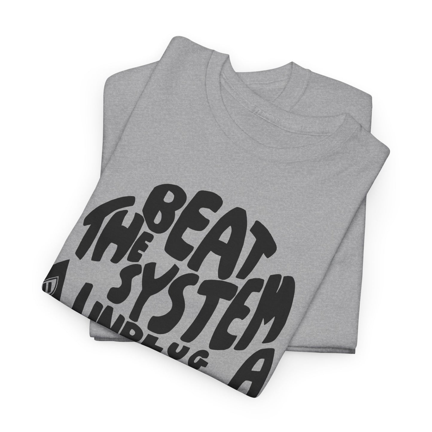 1970s beat the system unplug a computer reproduction tshirt