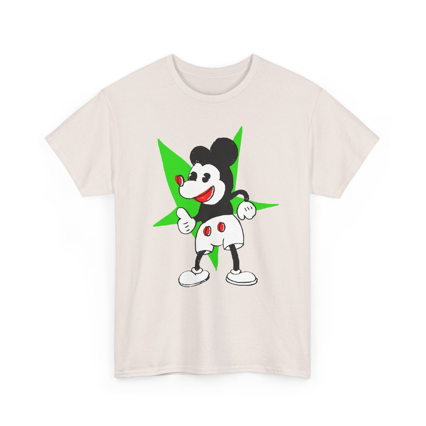 vintage japanese mickey with weird green star fan art tshirt