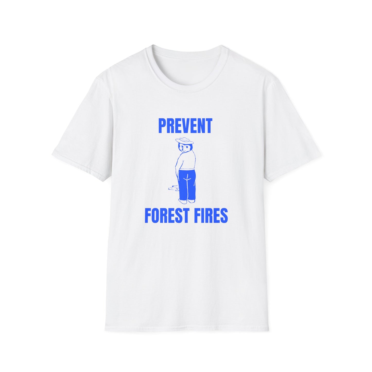 smokey the bear parody 1970s vintage design reproduction blue tshirt