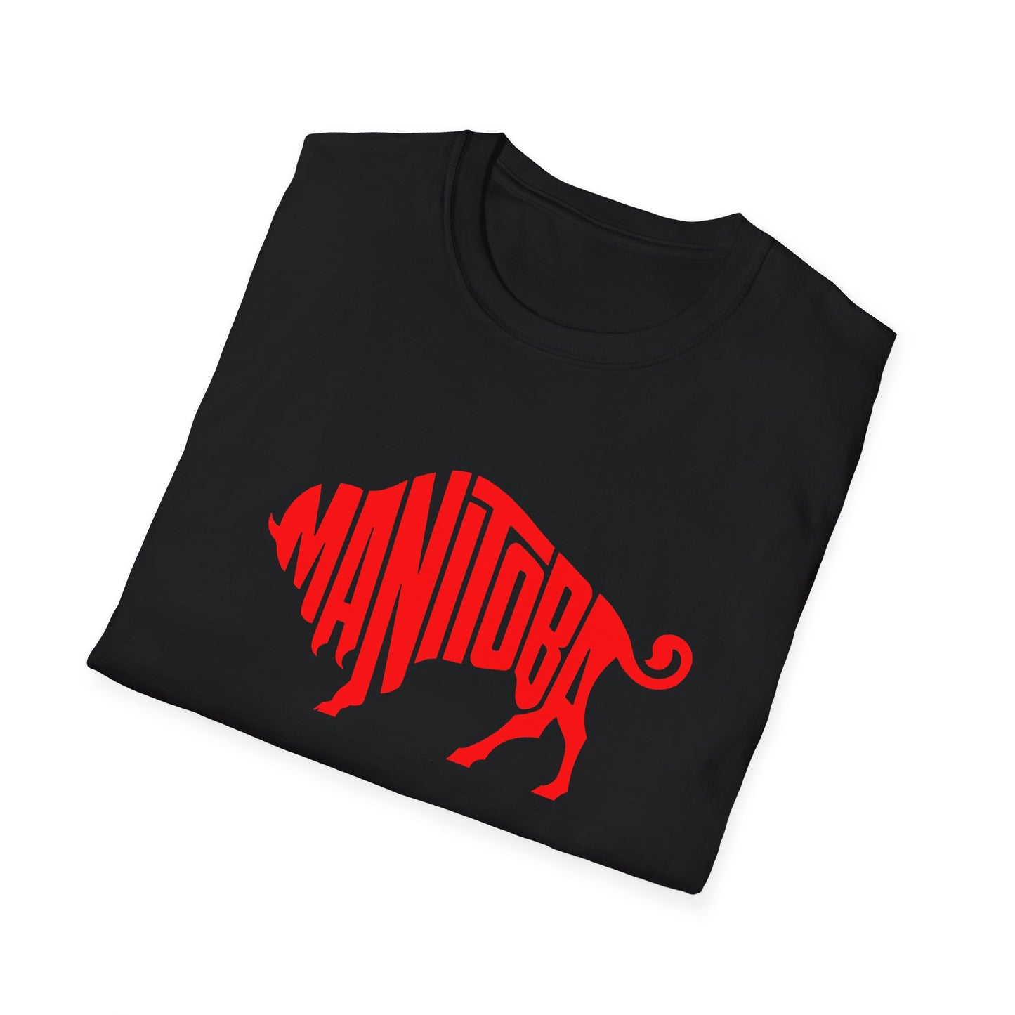 bison shaped manitoba logo from 1960's magazine tshirt
