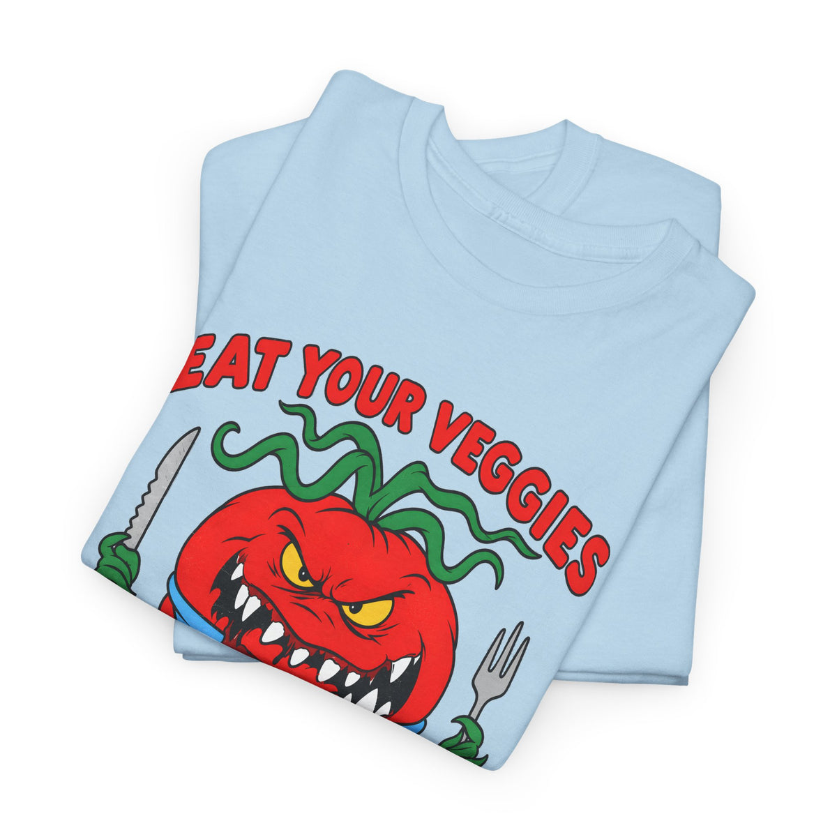 1990s eat your veggies before they eat you reproduction tshirt
