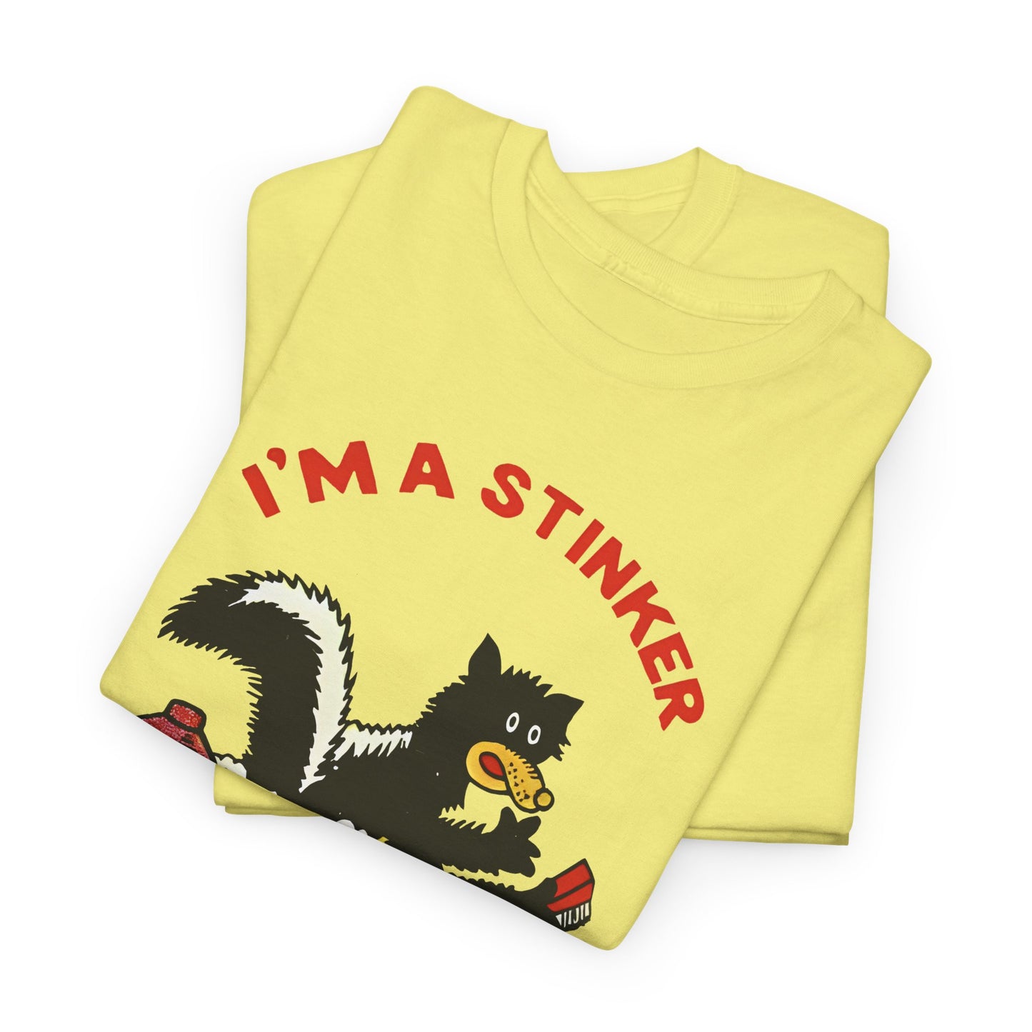 1960s skunk in bath i'm a stinker reproduction tshirt