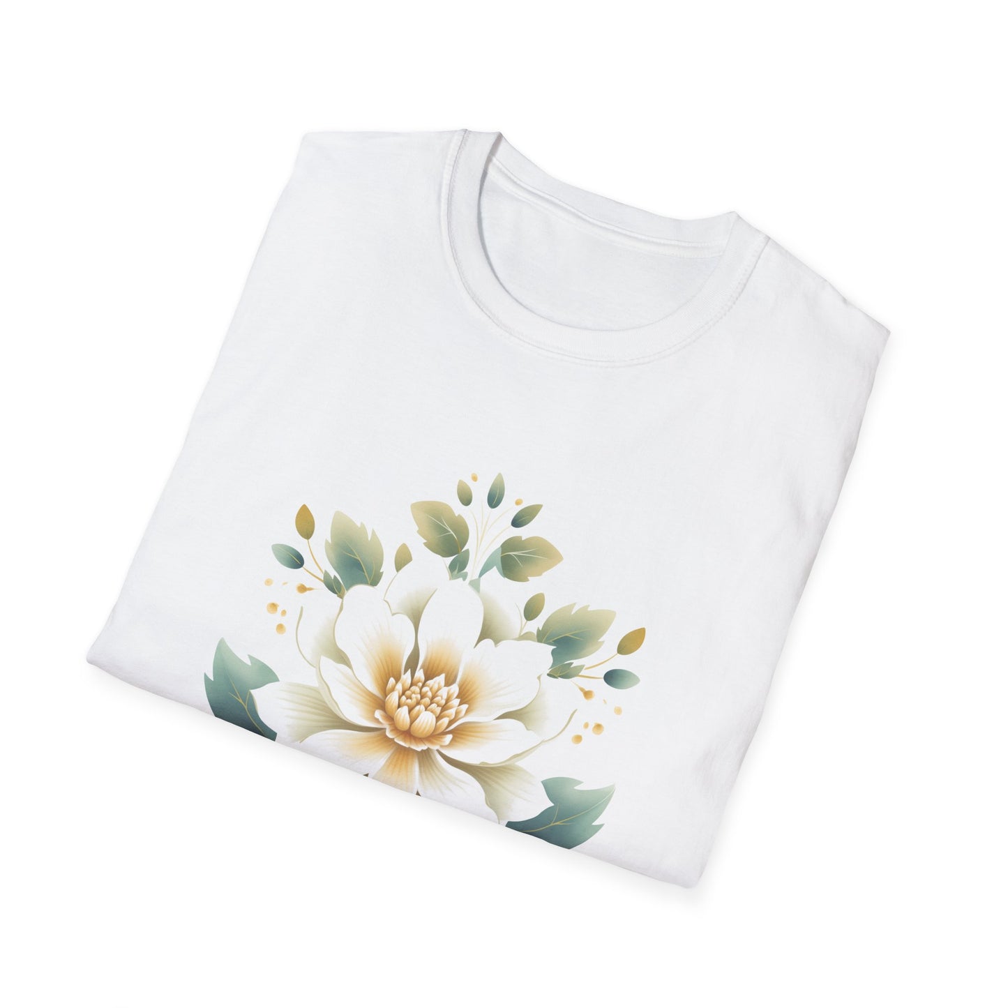 cottage core style white flower tshirt