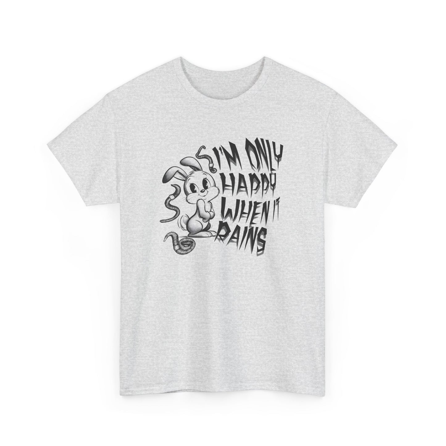 i'm only happy when it rains weird bunny worm tshirt