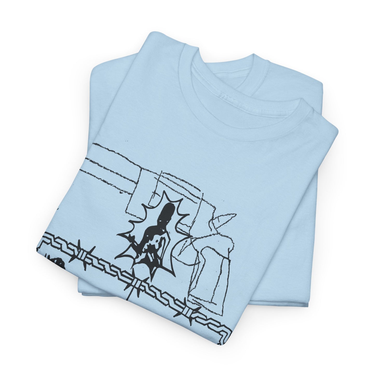 unknown gun and sheep illustration reproduction tshirt