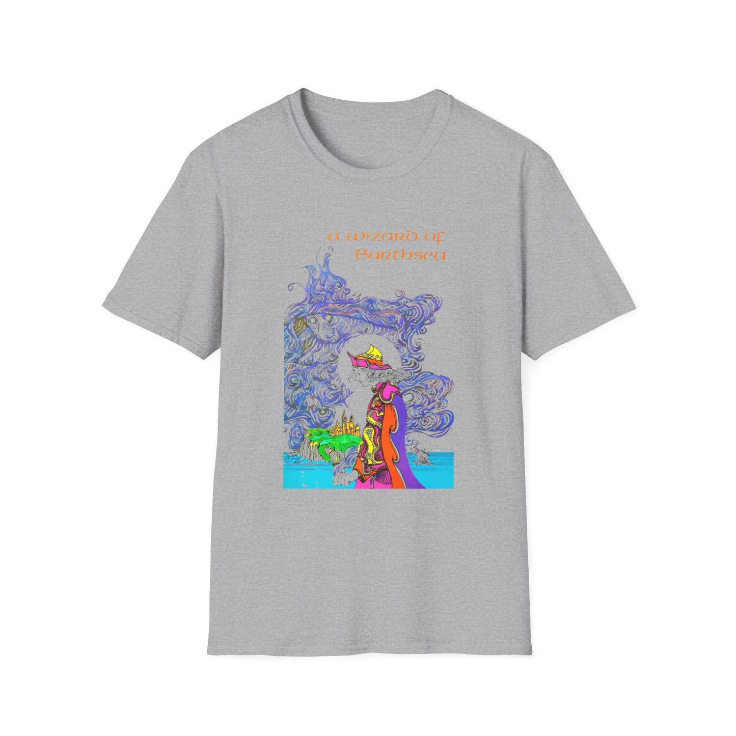 a wizard of earthsea novel by ursula k. le guin book cover tshirt