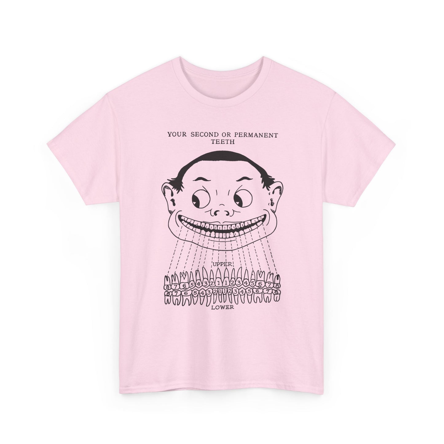 1918 illustration from child's book of teeth kid with teeth chart tshirt
