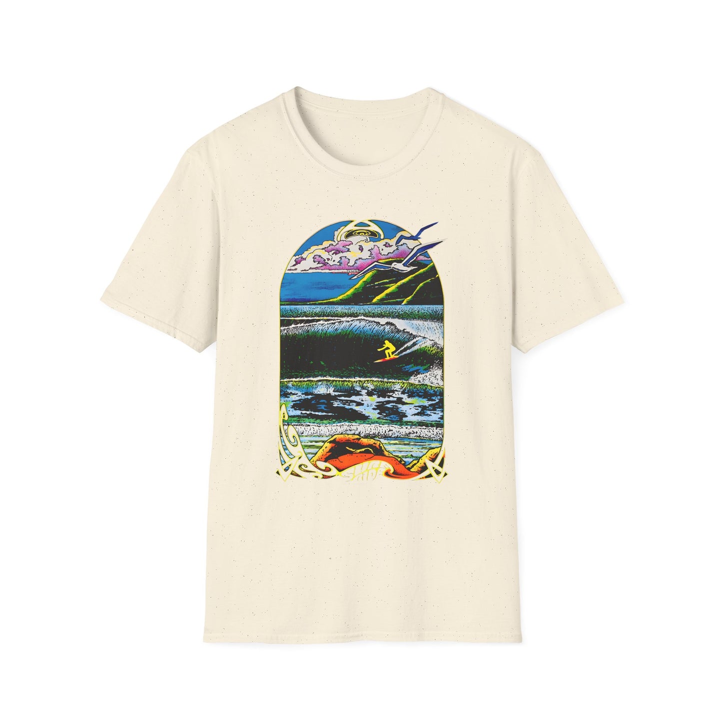1976 surf rider psychedelic black light poster tshirt