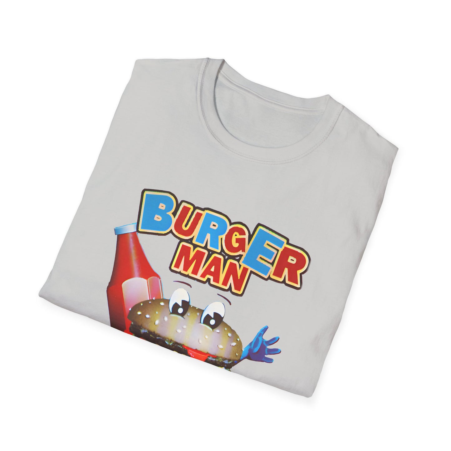 old video game burger man retro design reproduction tshirt