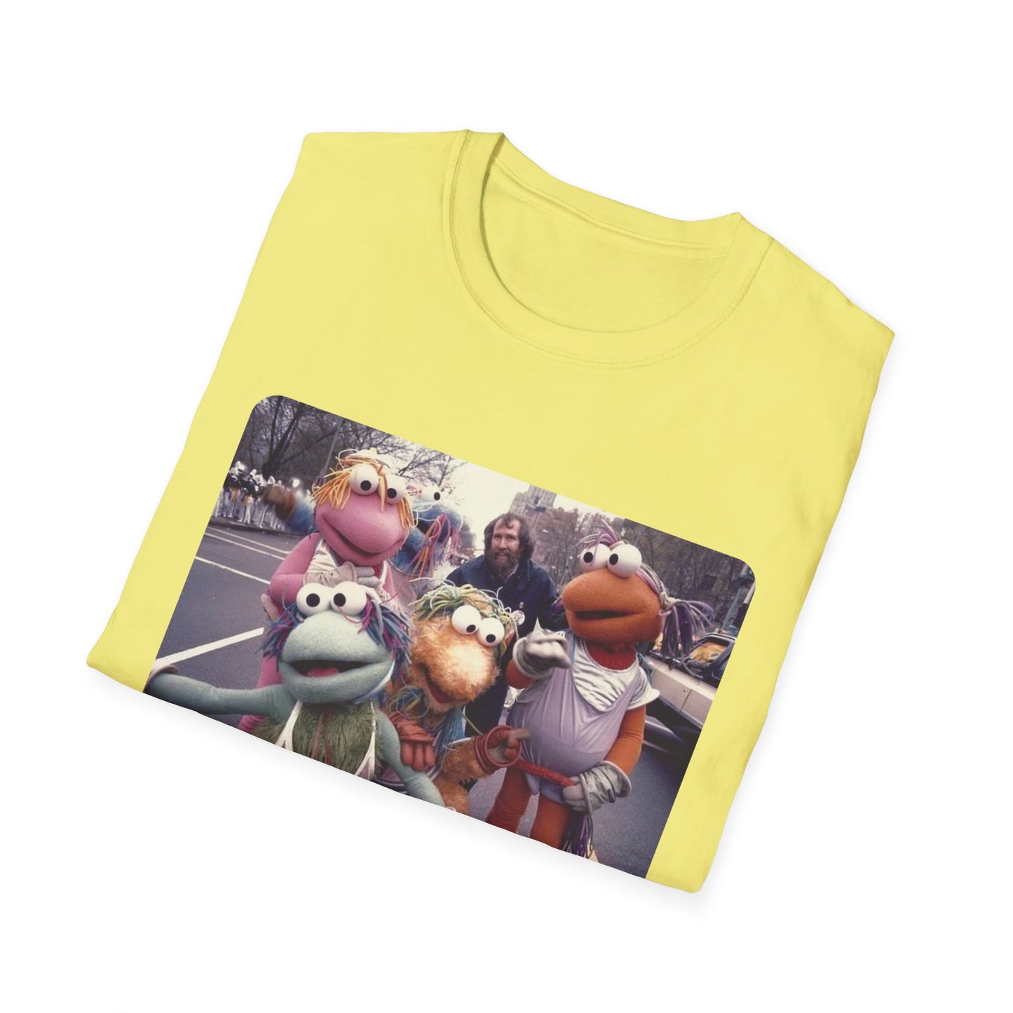 jim henson and the full-body fraggles at the 1984 macy's thanksgiving parade photo tshirt