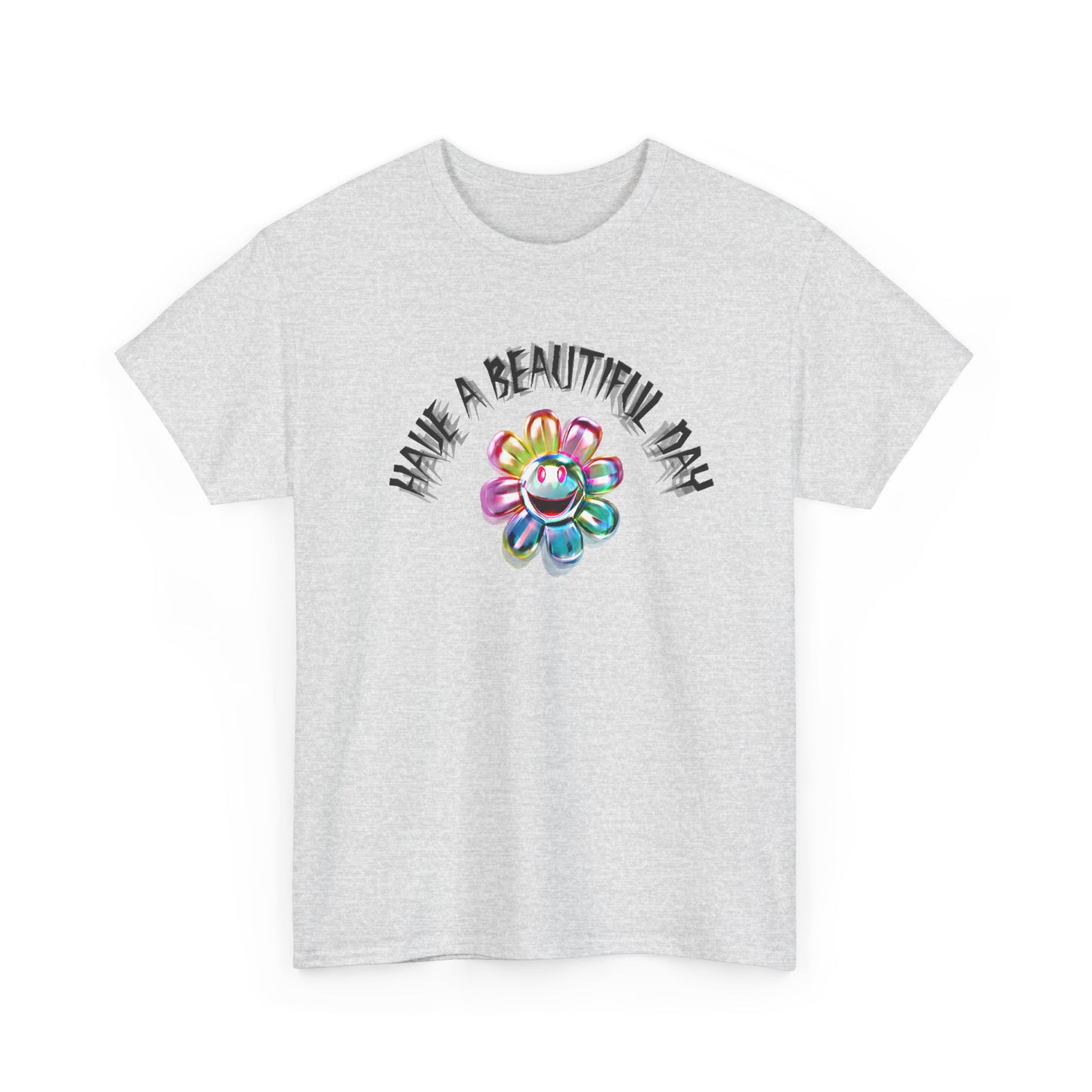 have a beautiful day chaotic rainbow daisy design tshirt